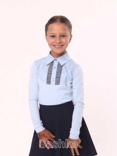 Блуза для дівчинки трикотажна блакитна